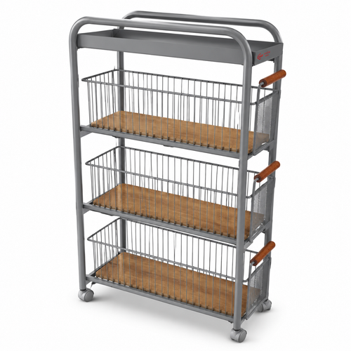 ترولی 3 طبقه سناتور مدل کف چوبی Senator 3-tier trolley, wooden floor