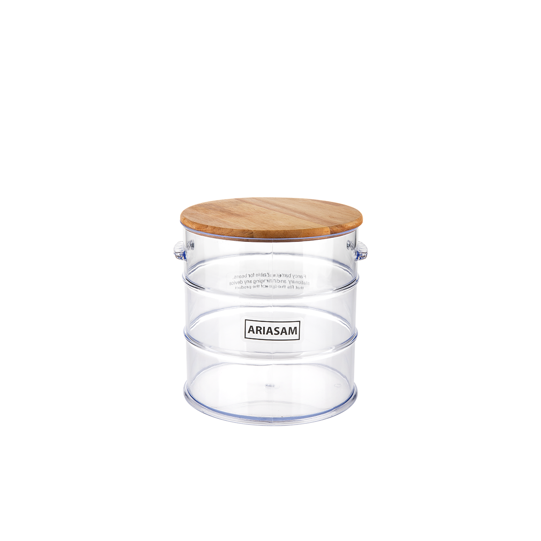 بشکه نشکن 5 لیتری درب چوبی آریاسام  unbreakable barrel with wooden lid