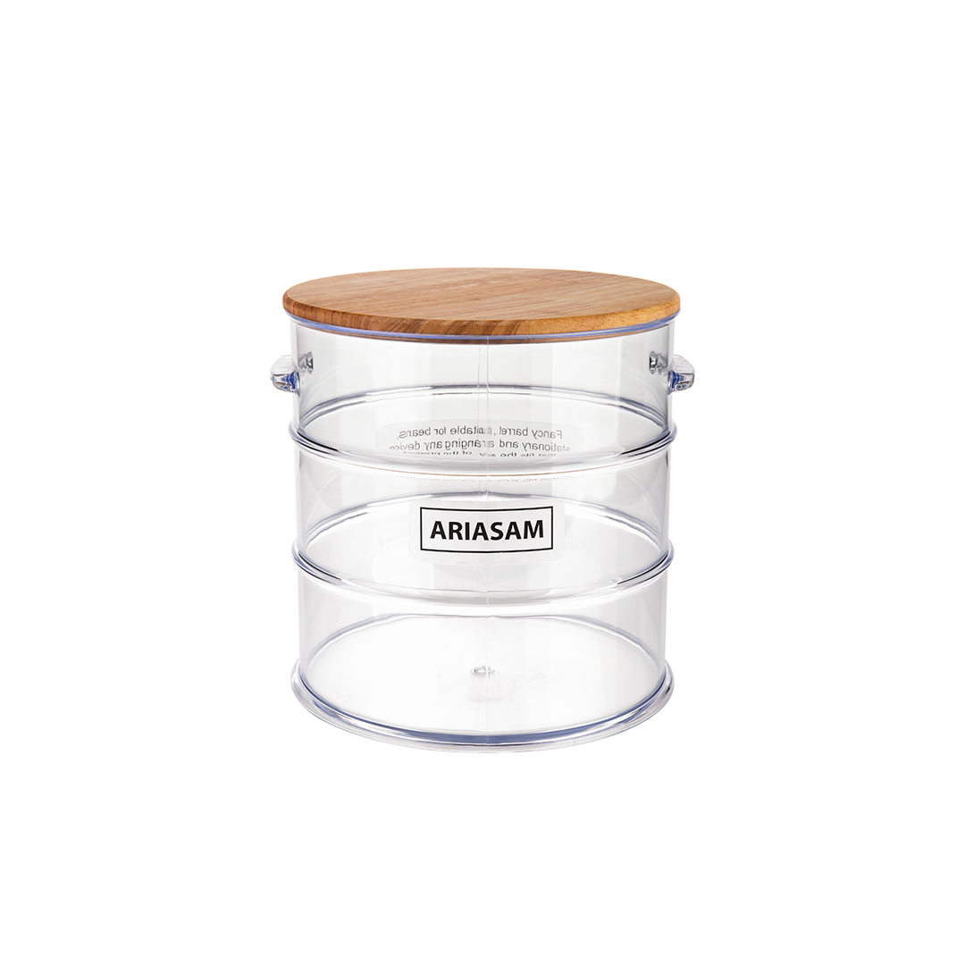 بشکه نشکن 10 لیتری درب چوبی آریاسام  unbreakable barrel with wooden lid