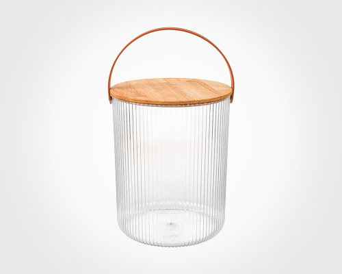 سطل شیاردار درب چوبی 12 لیتر لیمون Limon wooden lid grooved bucket