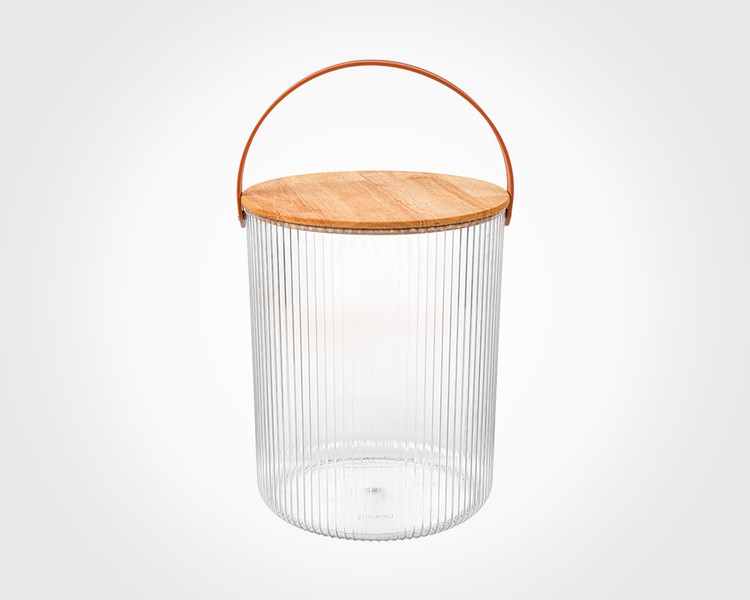 سطل شیاردار درب چوبی 12 لیتر لیمون Limon wooden lid grooved bucket