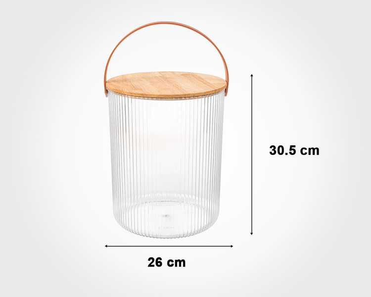 سطل شیاردار درب چوبی 12 لیتر لیمون Limon wooden lid grooved bucket