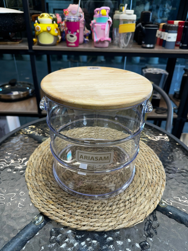 بشکه نشکن 5 لیتری درب چوبی آریاسام unbreakable barrel with wooden lid