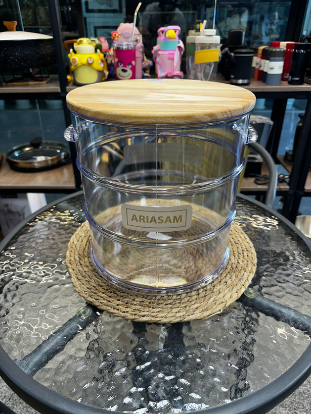 بشکه نشکن 10 لیتری درب چوبی آریاسام unbreakable barrel with wooden lid