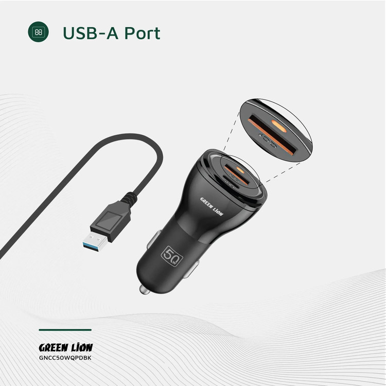 شارژر فندکی گرین لاین مدل 50W دو پورت