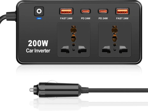 اینورتر فندکی گرین لاین مدل GC-200 ظرفیت ۲۰۰ وات