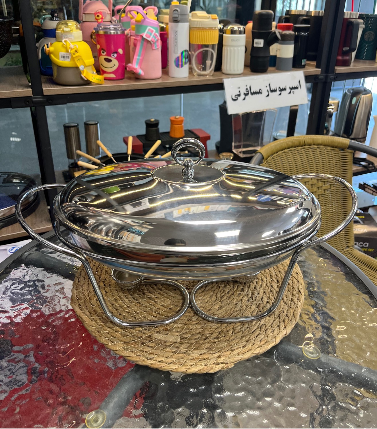 سوفله بیضی بزرگ پایه میله ای Large oval soufflé dish with a pedestal base