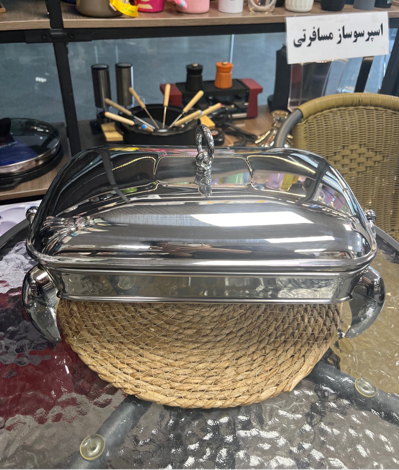 سوفله مستطیل متوسط پا فیلی Medium Rectangular Soufflé Dish with Pedestal Base