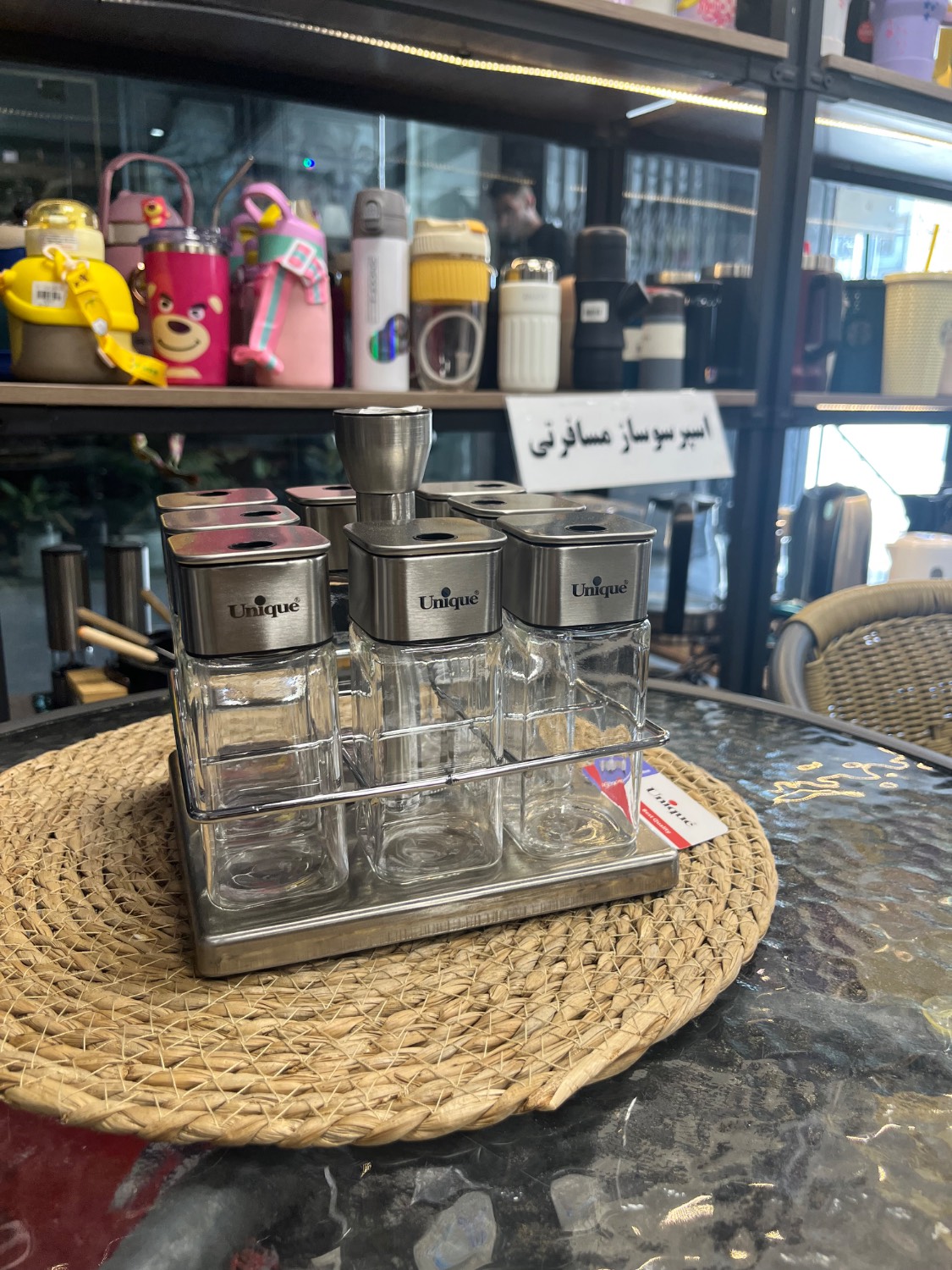 ادویه گردان ۸ عددی مربع برند یونیک Unique Brand 8-Piece Square Spice Set