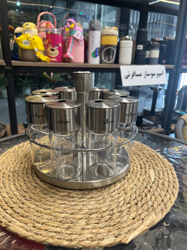 جا ادویه ای چرخشی گرد برند یونیک Unique Brand Round Rotating Spice Rack