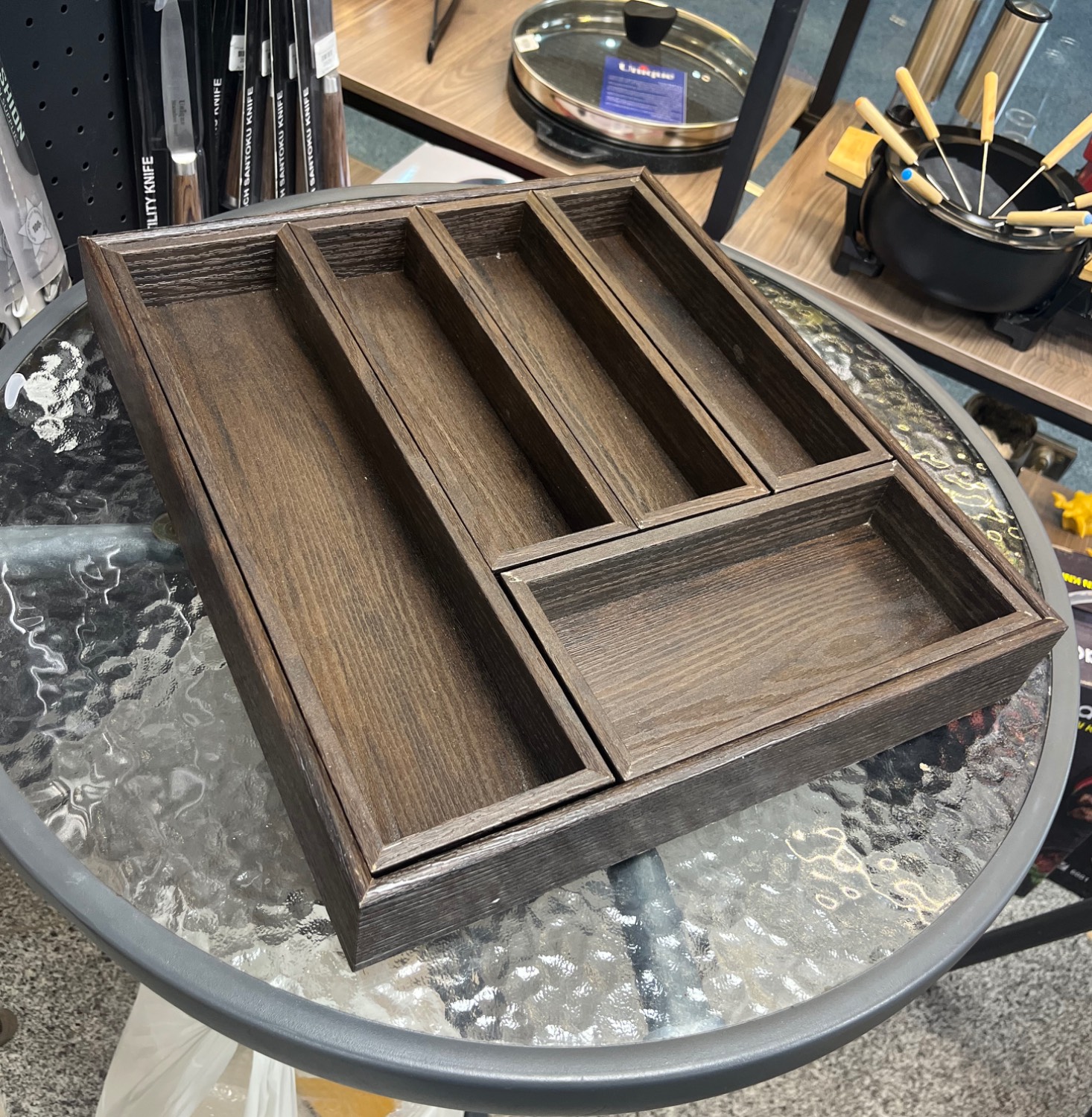 جا قاشقی کابینتی متحرک چوبی برند همدمی Hamdami Brand Movable Wooden Cabinet Cutlery Organizer