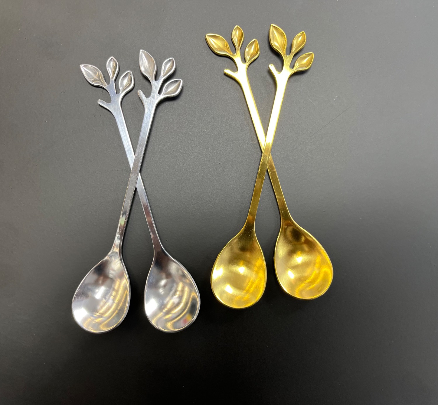 قاشق چای خوری 6 عددی طرح برگ برند گویلون 6-piece teaspoon, leaf design, Gvilon brand