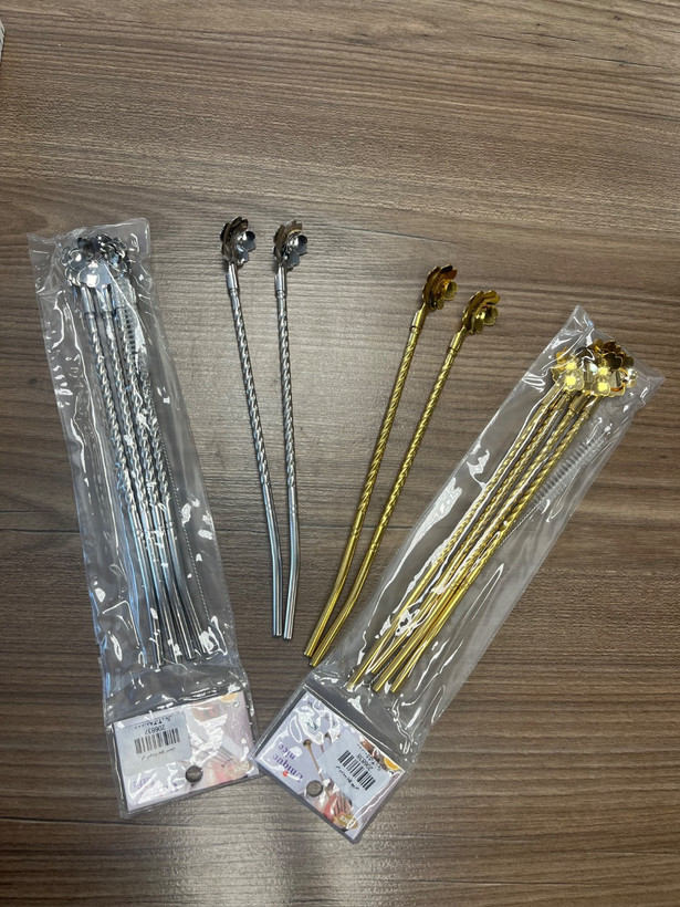 نی شربت قاشق دار طرح گل Flower design spoon-shaped syrup straw