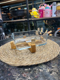 ظرف سرو پایه چوبی Wooden base serving dish