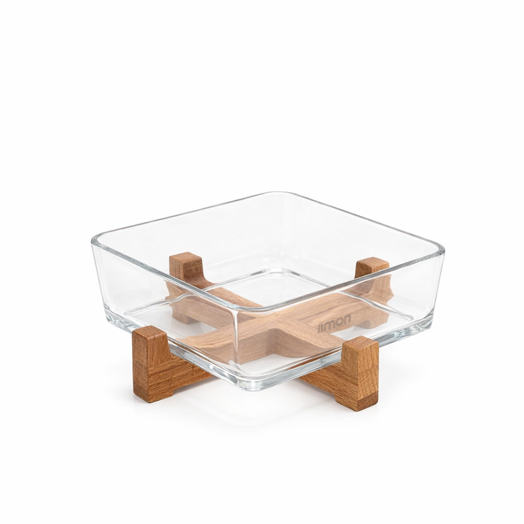 ظرف سرو پایه چوبی Wooden base serving dish