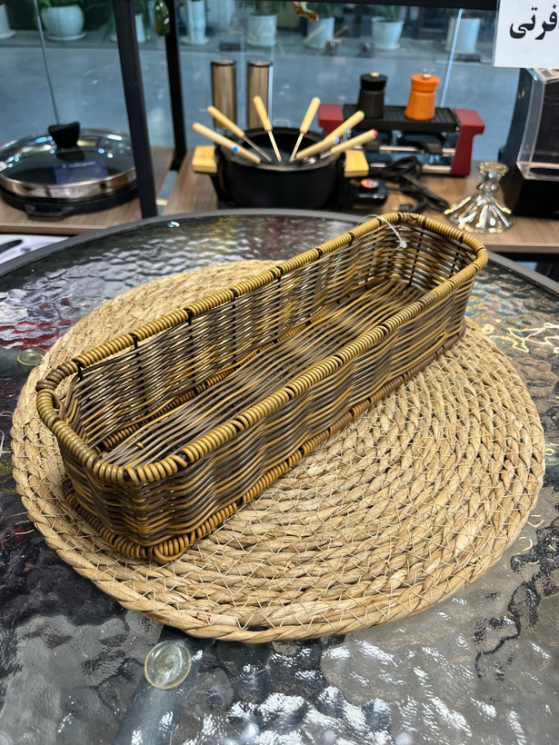 جا کفگیر ملاقه حصیری مستطیل برند گیتا Gita brand rectangular wicker ladle holder