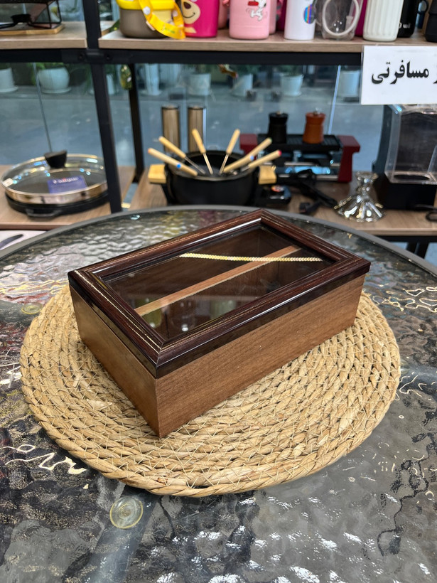 جا قاشقی 2 خانه چوبی Spoon rest 2 wooden houses