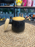 ماگ سرامیکی در چوبی قاشق دار Ceramic mug with wooden spoon