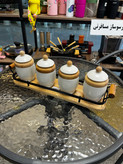 ست ادویه ۴ عددی ریور مدل دور چوبی