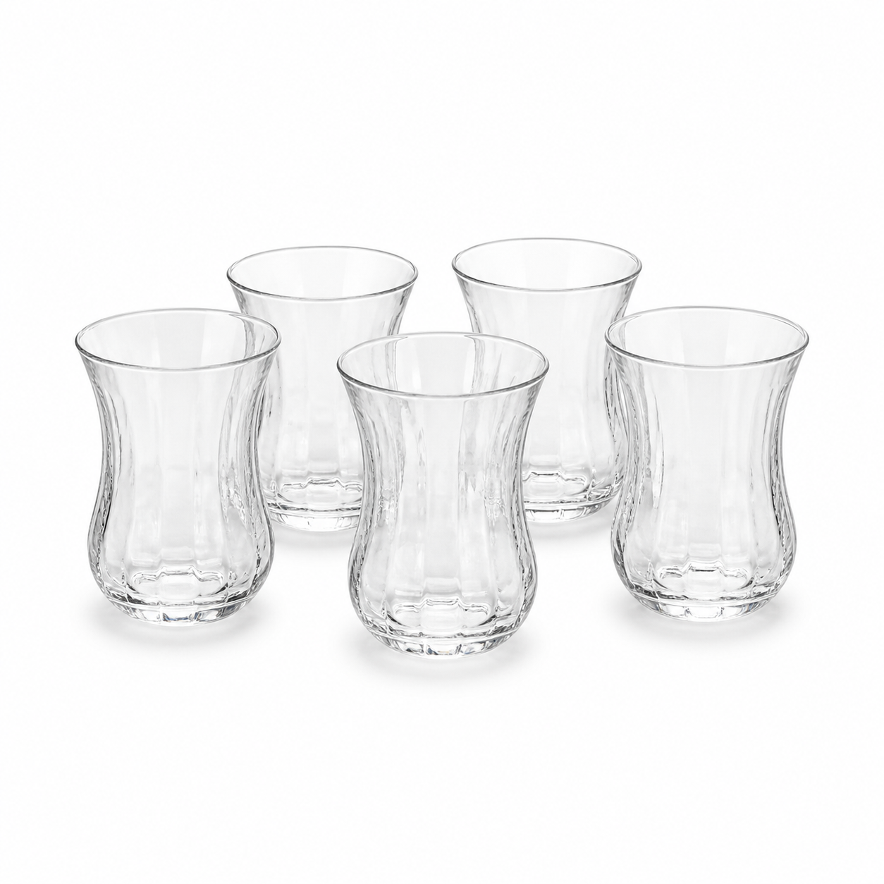 لیوان کمر باریک 6 عددی شیشه ای 6-piece glass slim waist mug