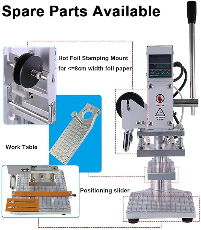 دستگاه پرس حرارتی میبوکا، حکاکی و چاپ فویل روی چرم MIBOCA press machine, engraving and foil printing on leather