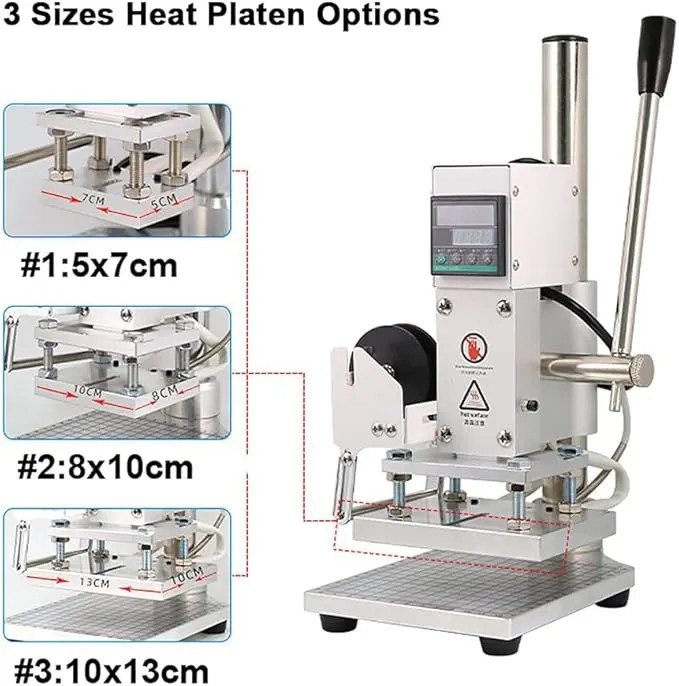 دستگاه پرس حرارتی میبوکا، حکاکی و چاپ فویل روی چرم MIBOCA press machine, engraving and foil printing on leather