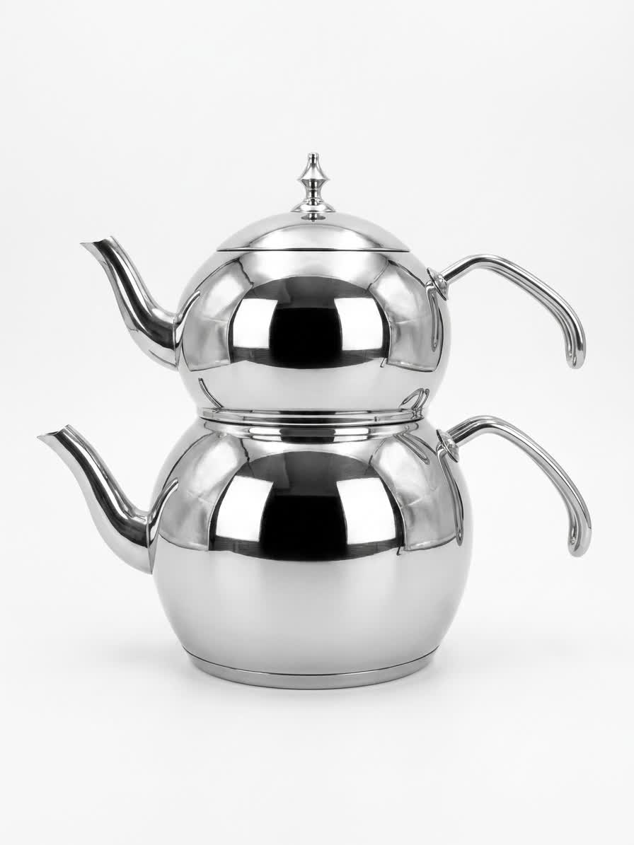 کتری و قوری استیل کی اس تی KST steel kettle and teapot