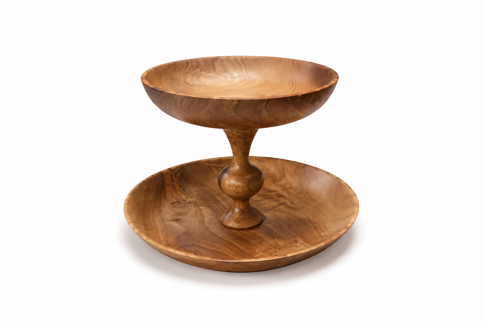ظرف چوبی دو طبقه Two-tier wooden dish