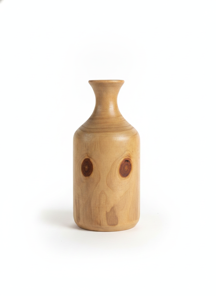 گلدان چوبی گردن باریک Narrow neck wooden vase