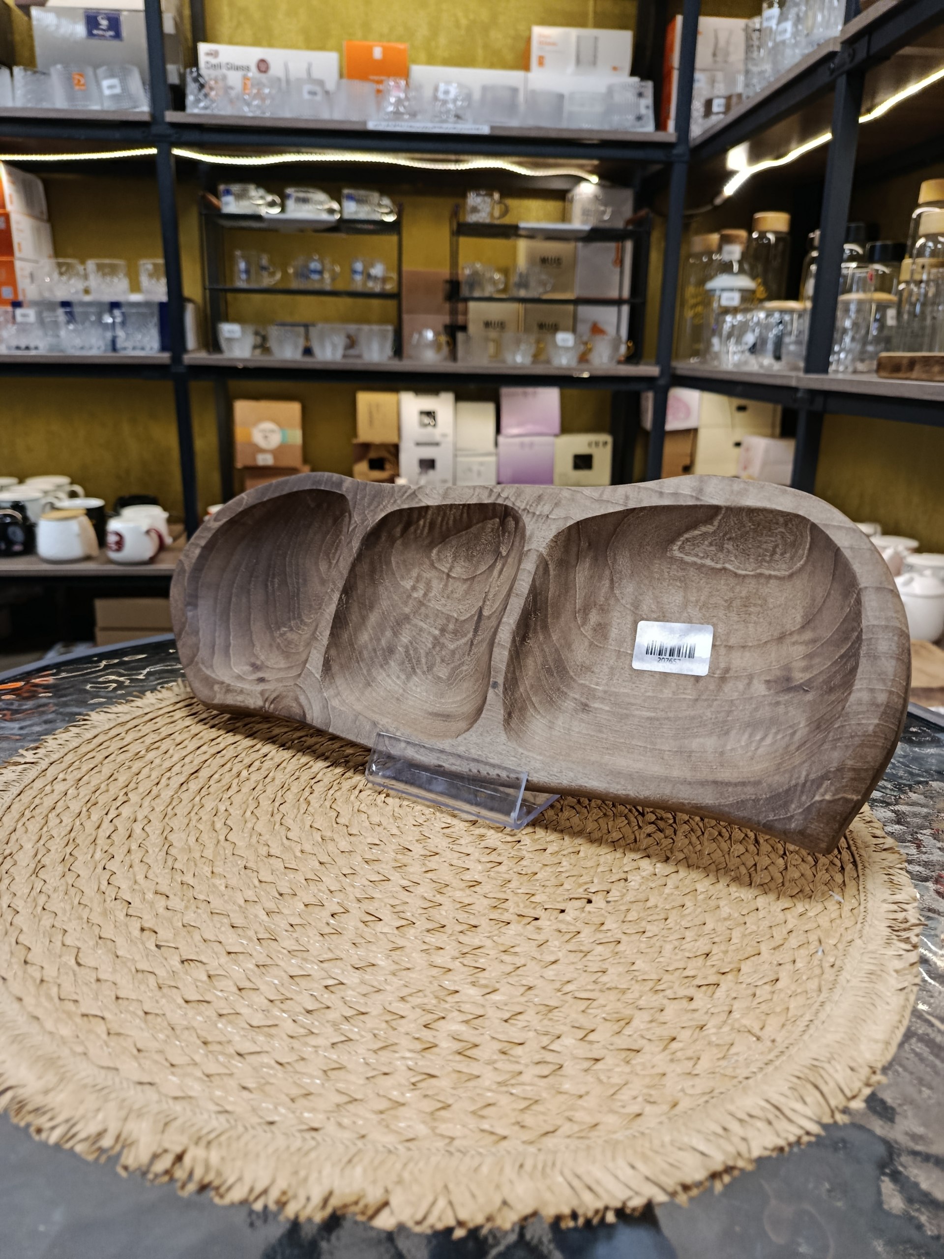 مزه خوری چوبی 3 خانه 3-Compartment Wooden Appetizer Tray