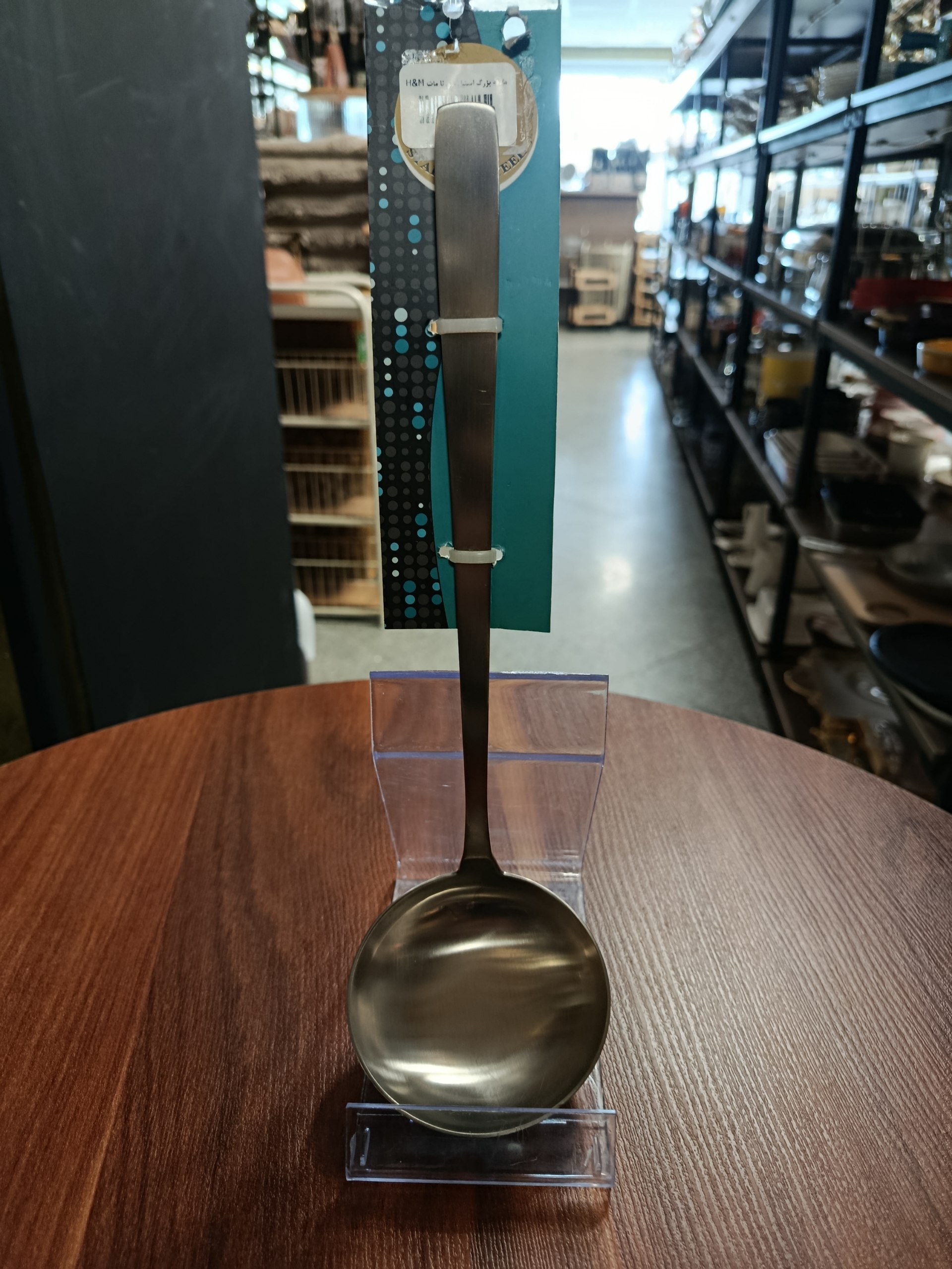 ملاقه بزرگ استیل مات بزرگ Large matte stainless steel ladle