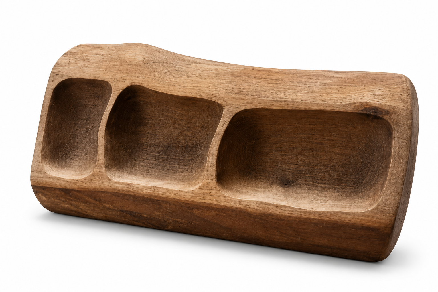مزه خوری چوبی 3 خانه  3-Compartment Wooden Appetizer Tray