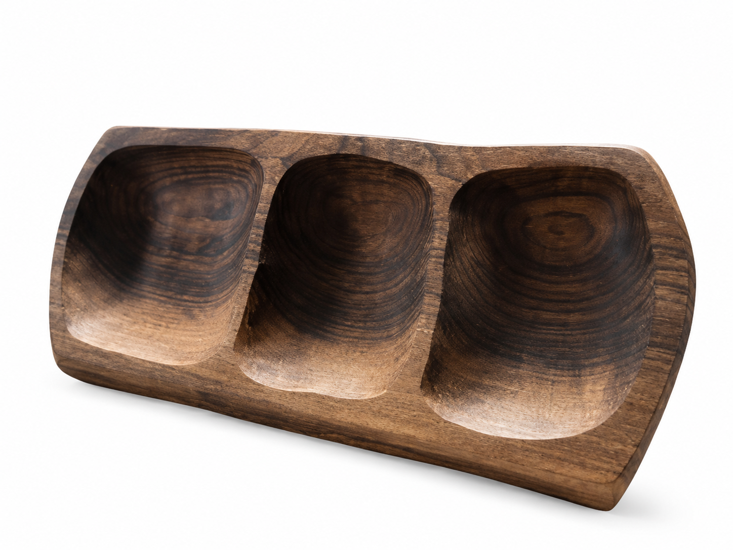 مزه خوری چوبی 3 خانه  3-Compartment Wooden Appetizer Tray