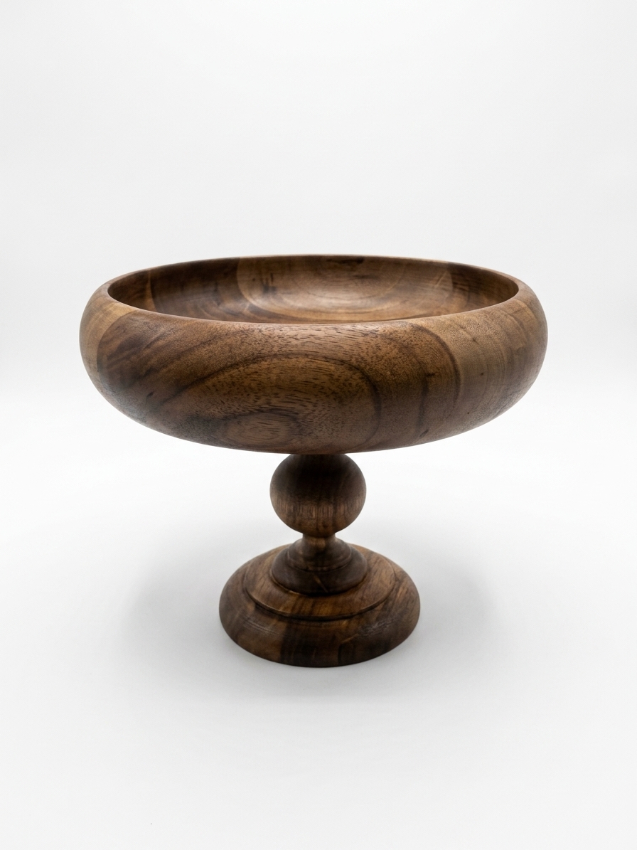 آجیل خوری چوبی تک پایه Wooden pedestal nut bowl