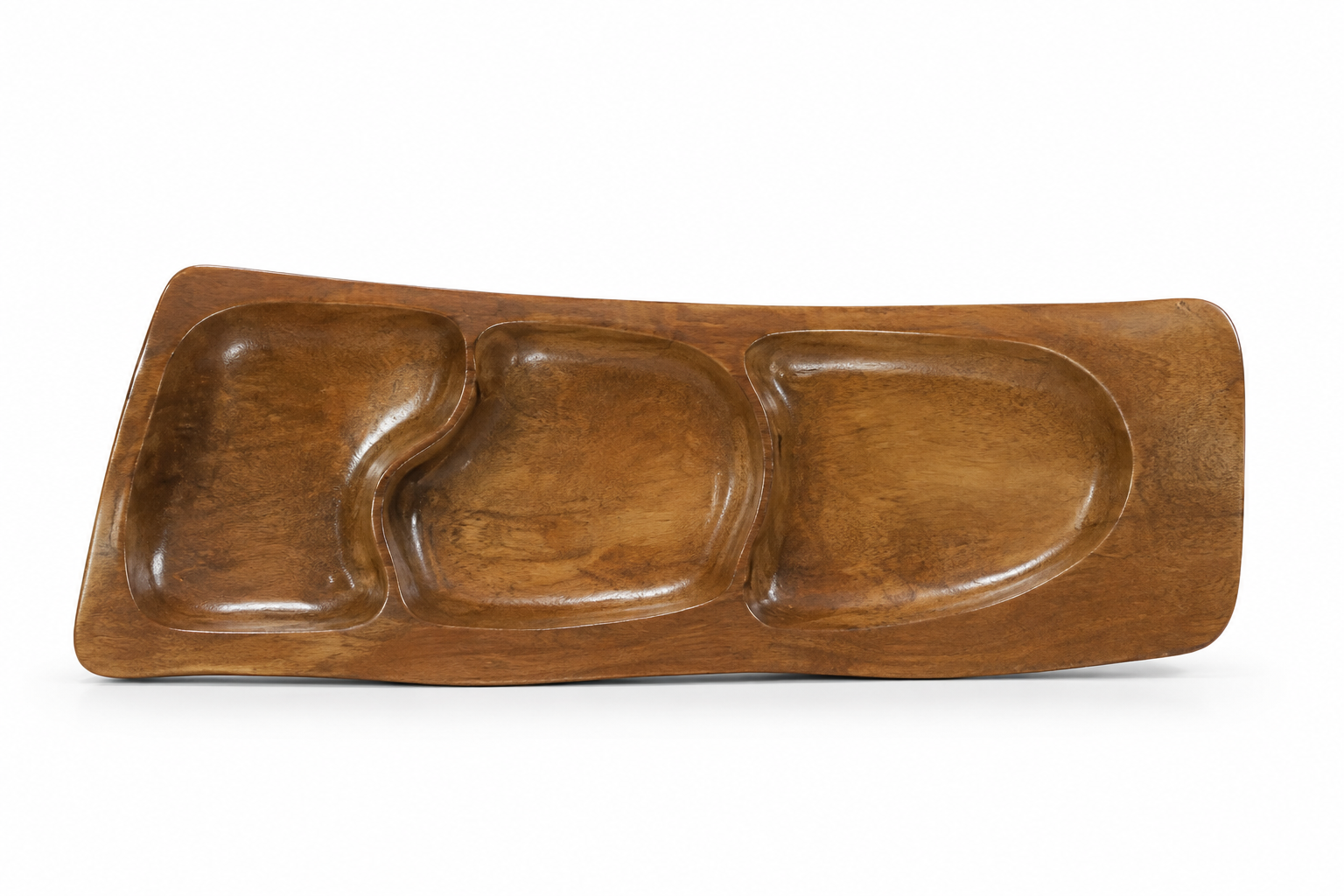 مزه خوری چوبی 3 خانه  3-Compartment Wooden Appetizer Tray
