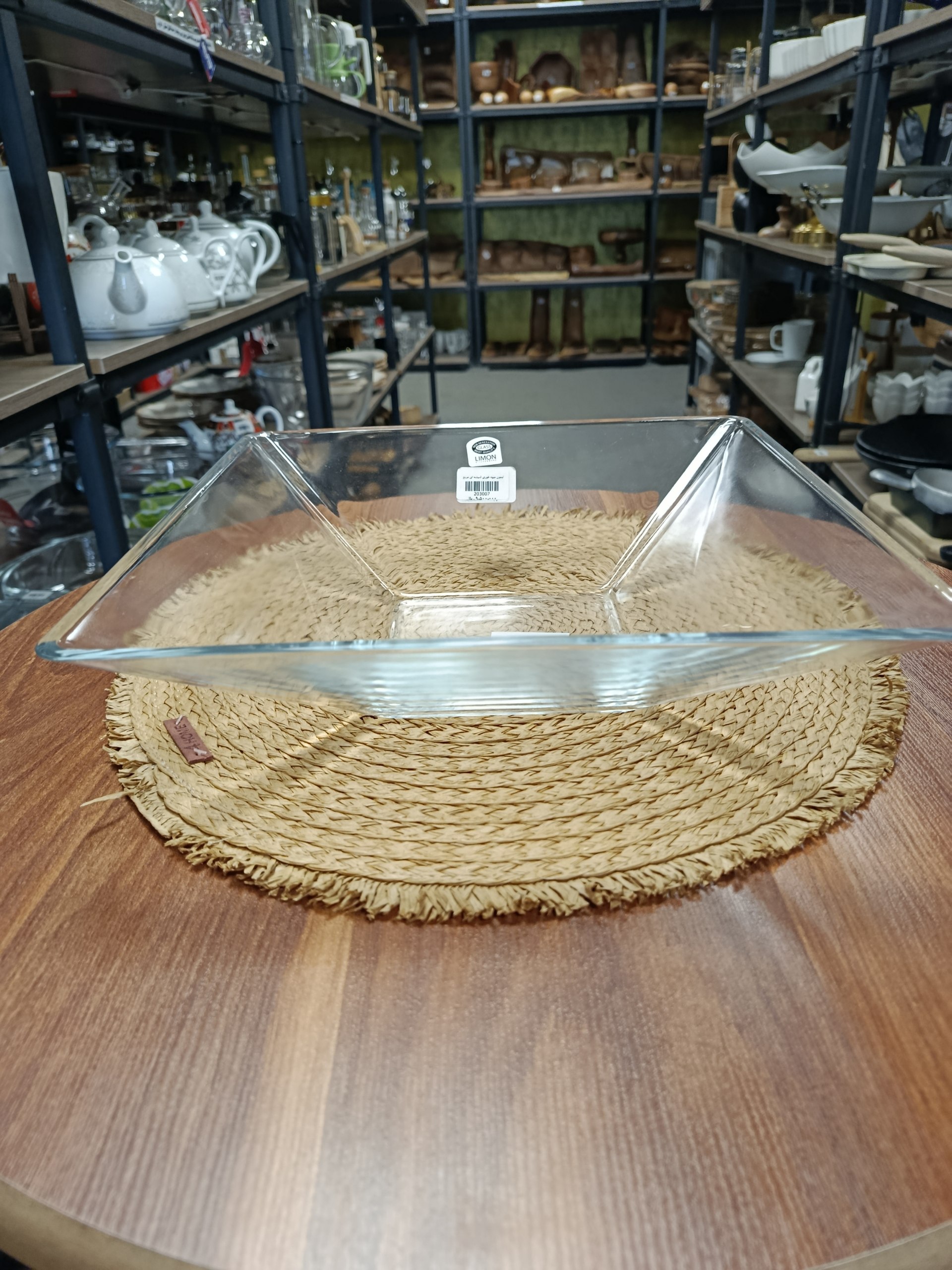 میوه خوری شیشه ای مربع Square glass fruit bowl