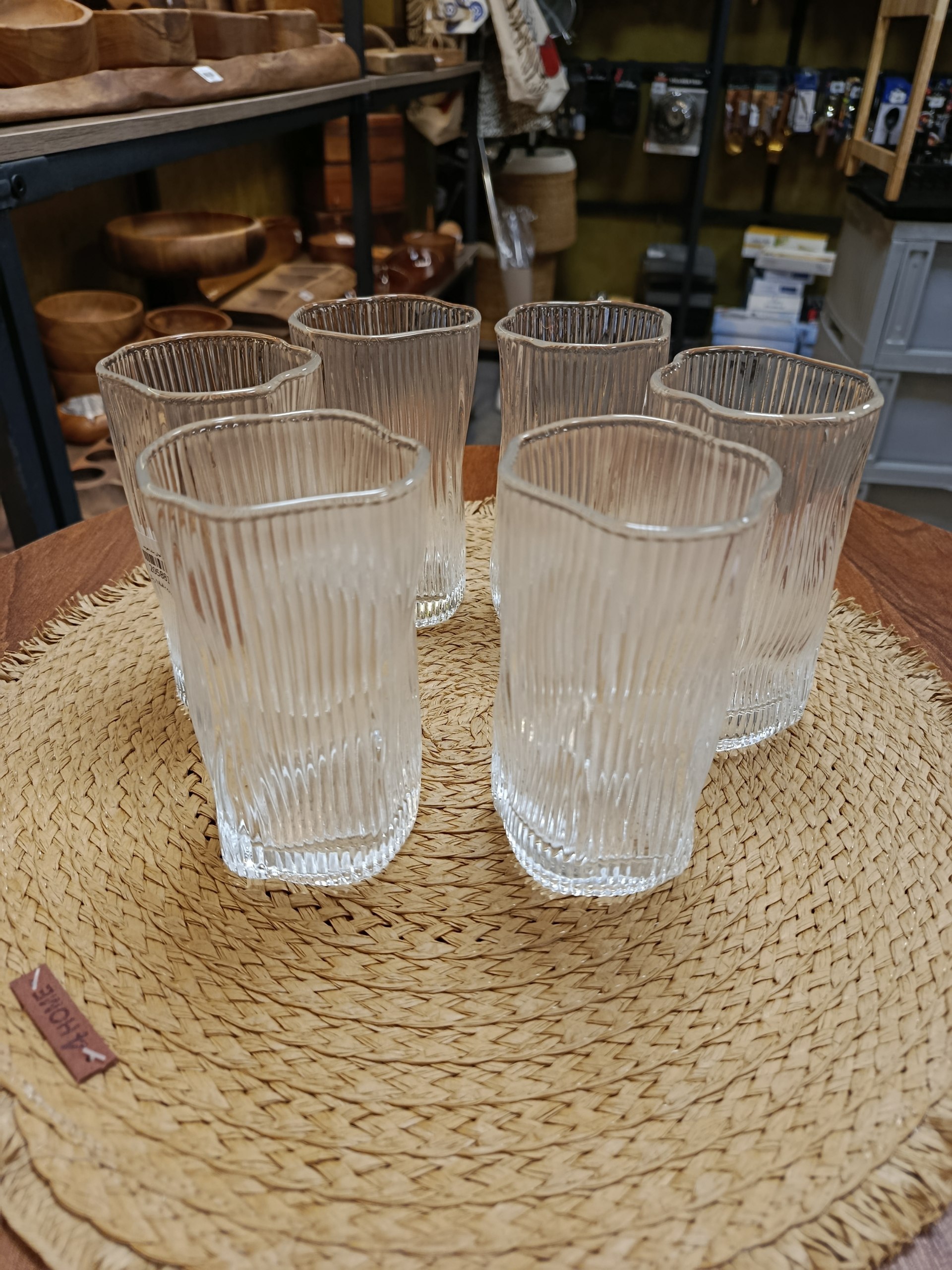 لیوان بلند دفرمه 6 عددی Tall deformed glass, set of 6