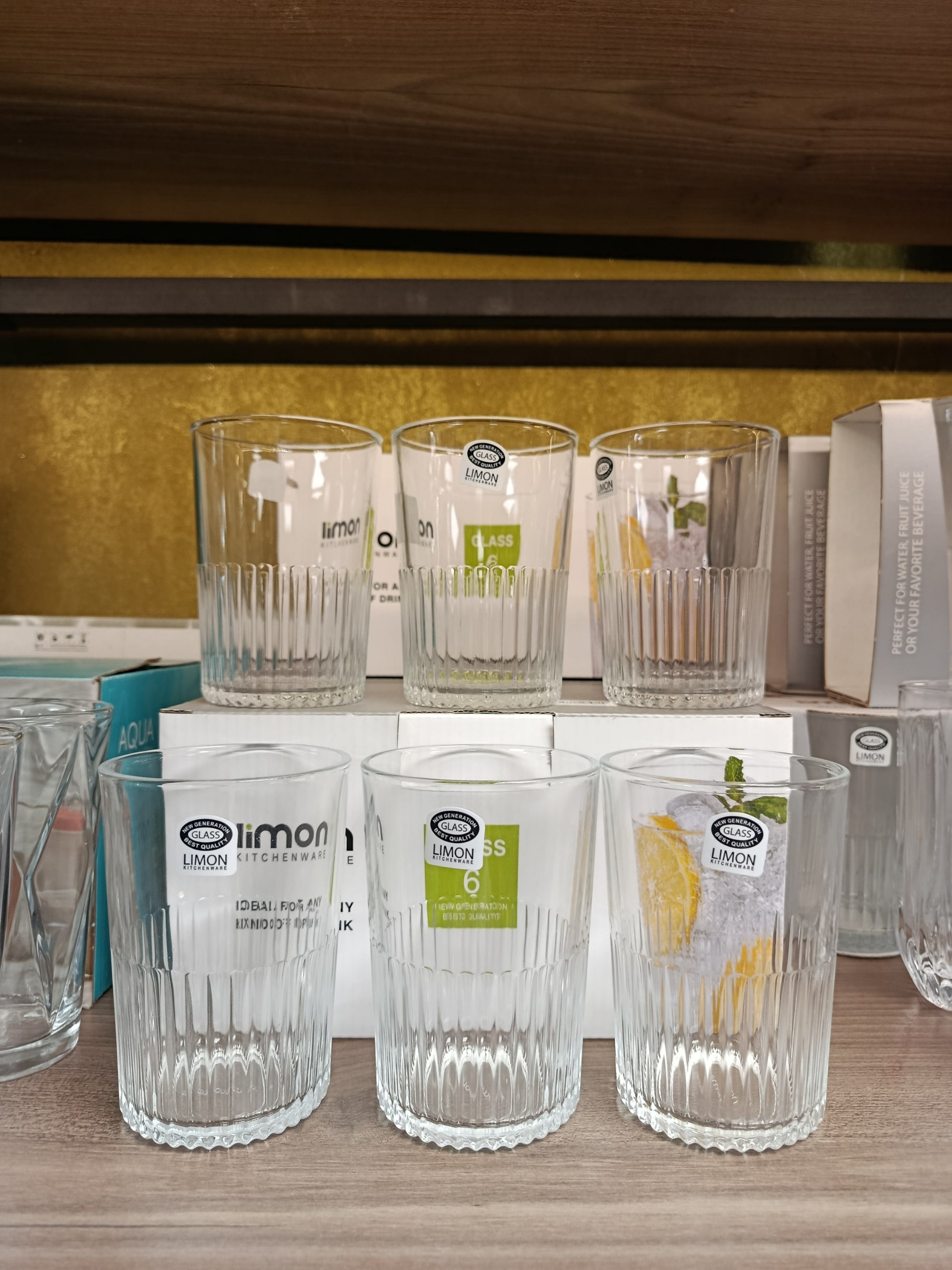 لیوان شیشه ای شیار دار Ribbed glass tumbler