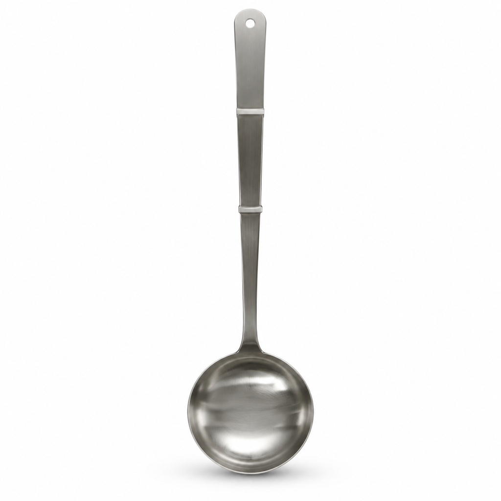 ملاقه بزرگ استیل مات بزرگ Large matte stainless steel ladle