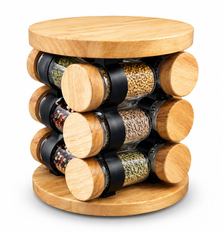 جا ادویه ۱۲ عددی گردان لیمون Limon 12-Piece Rotating Spice Rack