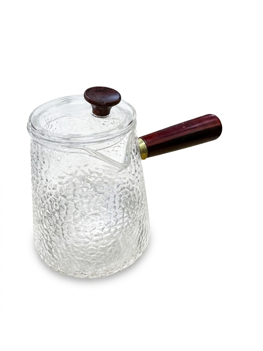 قهوه جوش پیرکس دسته چوبی  Pyrex coffee pot with wooden handle 700ml