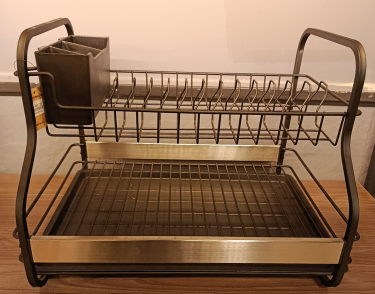آبچکان پروفیلی دو طبقه مشکی بی وی کی BVK Black Two-Tier Profile Dish Rack