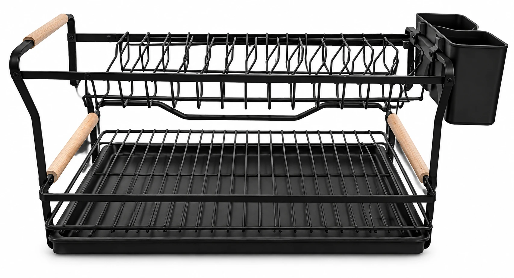 آبچکان دو طبقه مشکی بی وی کی BVK Black Two-Tier Dish Rack