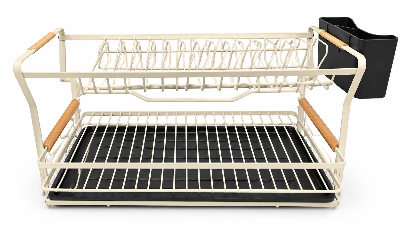 آبچکان دو طبقه کرمی بی وی کی BVK Cream Two-Tier Dish Rack