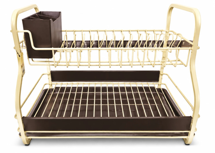 آبچکان پروفیلی دو طبقه کرمی بی وی کی BVK Cream Two-Tier Profile Dish Rack