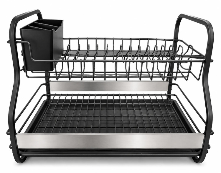 آبچکان پروفیلی دو طبقه مشکی بی وی کی BVK Black Two-Tier Profile Dish Rack