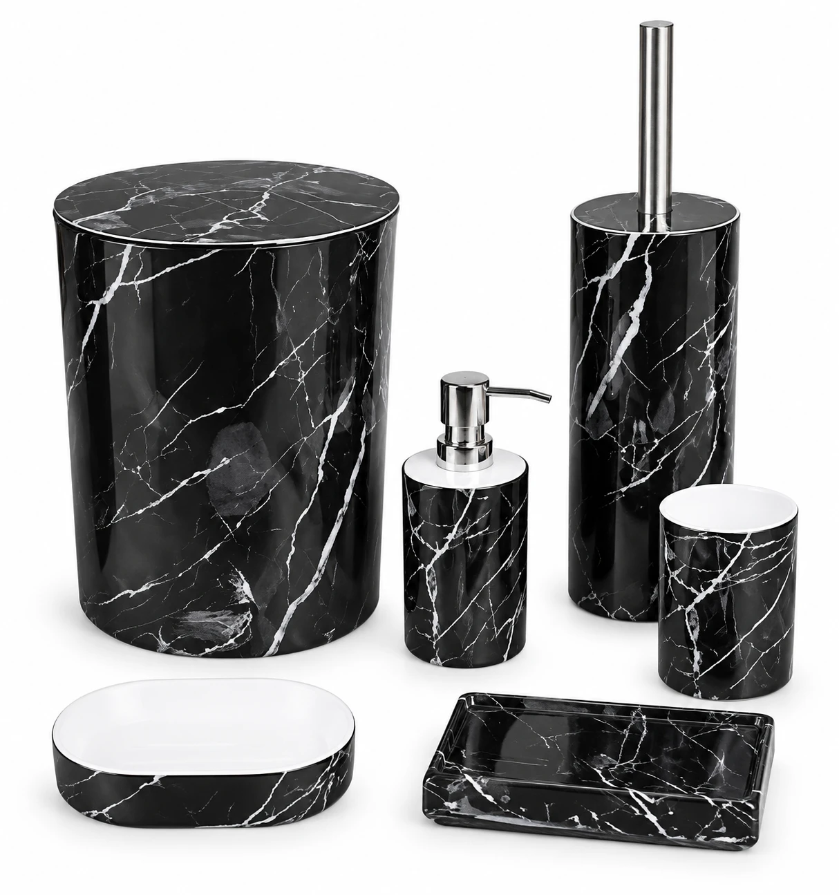 ست بهداشتی لیمون ماربل 6 پارچه Limon Marble 6-Piece Bathroom Set