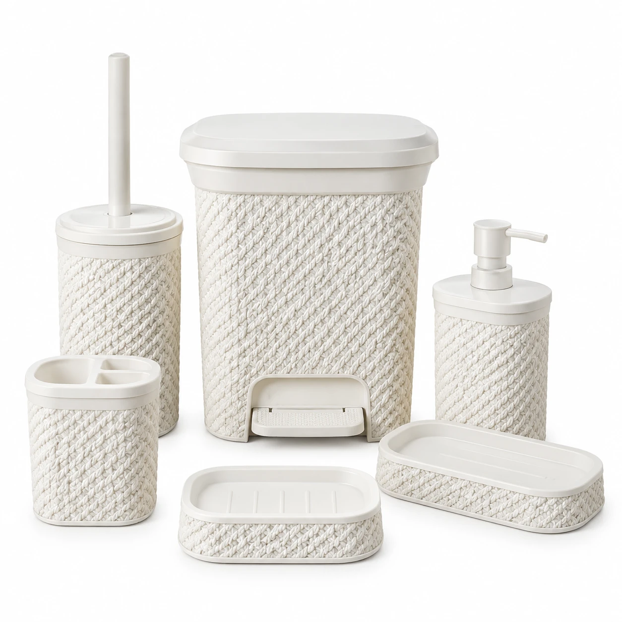 ست بهداشتی طرح بافت لیمون Limon Woven-Design Bathroom Set