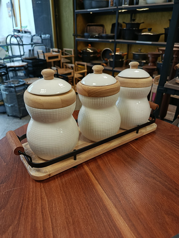 ست پا سماوری ۳ تکه 3-Piece Tea and Sugar Set
