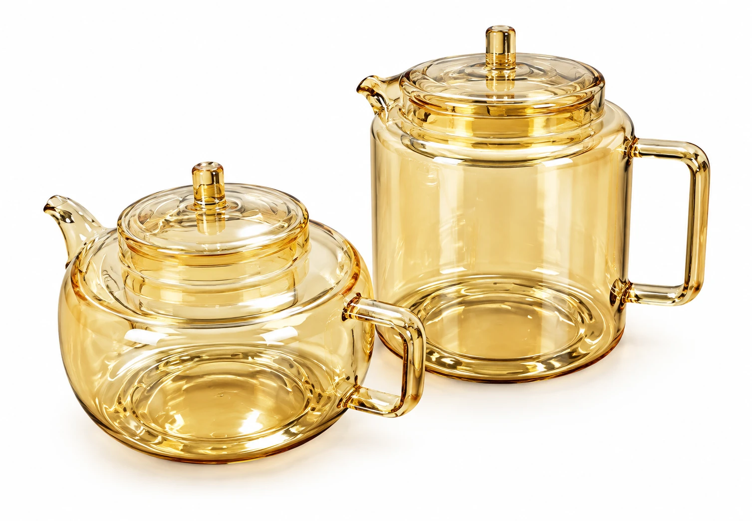 کتری قوری پیرکس ساده عسلی ناتالی  Natalie Plain Honey-Colored Pyrex Kettle and Teapot Set